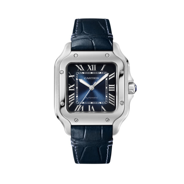 Santos de Cartier 35 mm automatique en acier inoxydable, moyen mod&egrave;le